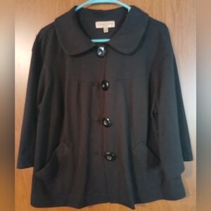 Womens Plus Notations Black Jacket 1X